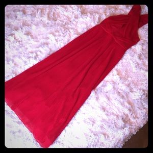 Guess red pleated maxi dress
